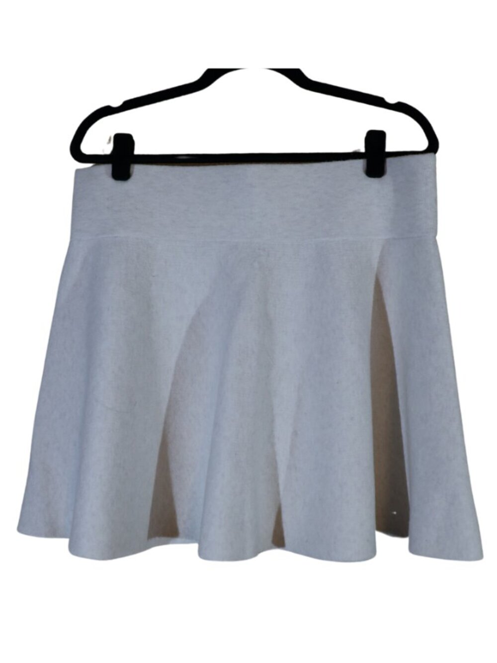 A New Day Cozy Knit Sweater Skirt Cream White Flared Mini Skater Size L